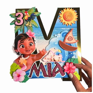 Baby Moana 3D Letters, Moana Birthday Theme Party Decorations, Baby Moana 3D Numbers, Moana Party Supplies, Baby Moana Party Decor