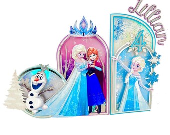 Topo de bolo Frozen, decorações para festa de aniversário da Elsa e da Anna, topo de bolo Frozen, artigos para festa da Elsa, decoração para festa Frozen