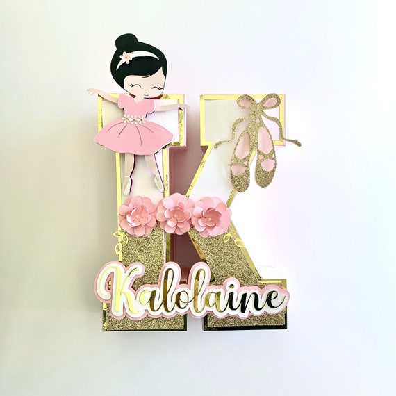 Ballerina 3D Letter, Ballerina birthday party, Ballerina Centerpiece, Ballerina topper, Ballet Theme party ,3d custom decorative letters Il_570xn