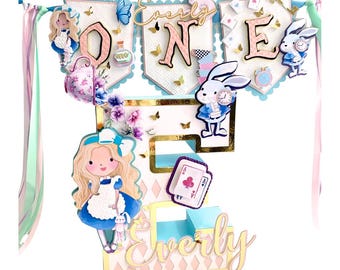 Alice in Onederland 3D Letters, Wonderland Birthday Tea Party Decorations, Alice Tea Party Decor, Alice Theme 3D Letters, Alice Supplies