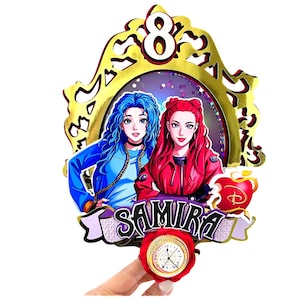Disney Descendants Rise of Red Cake Topper, Rise of Red Party Decorations, Halloween Birthday Theme, Red and Chloe Cake Topper