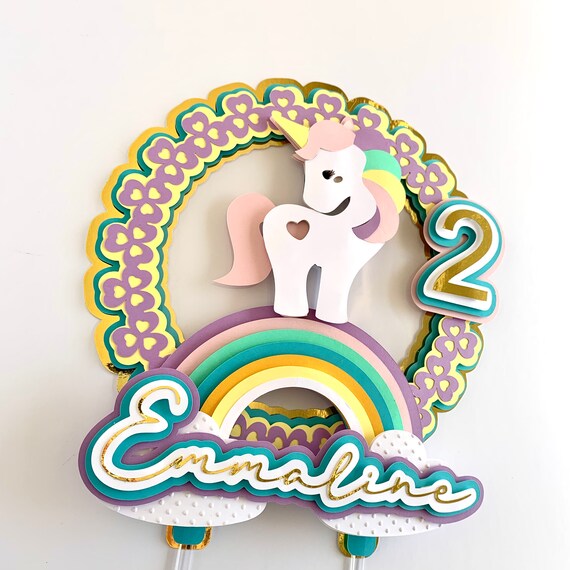 unicorn cake topper unicorn birthday decor unicorn centerpiece unicorn invitation unicorn party supply boho rainbow topper unicorn by anescustompartydecor catch my party