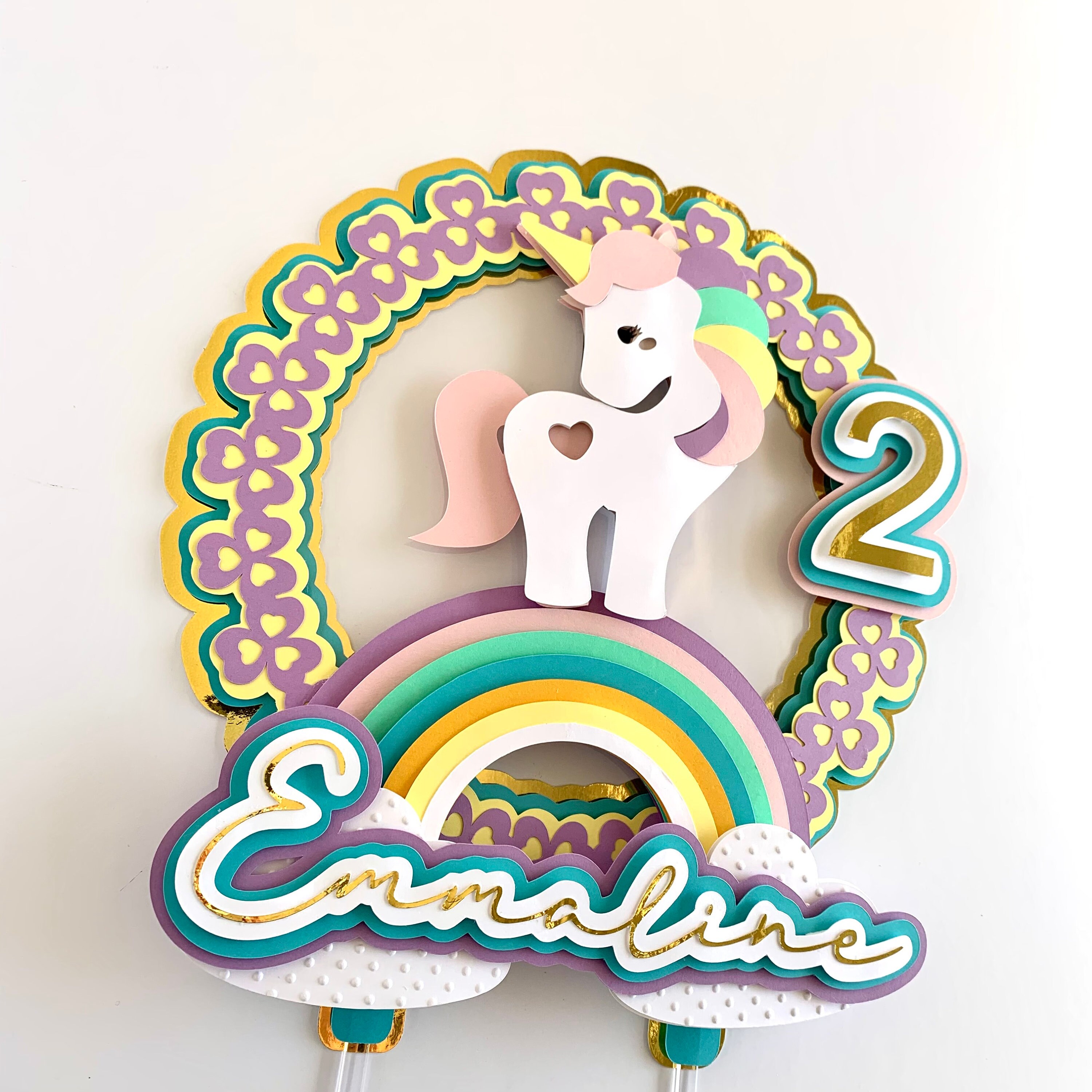 unicorn cake topper unicorn birthday decor unicorn etsy