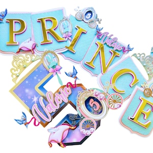 Banner de cumpleaños de Cenicienta: decoraciones para fiestas de princesas