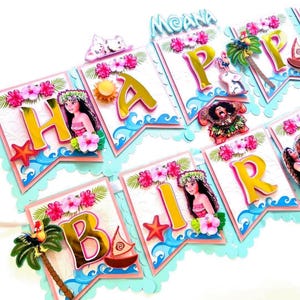 Moana Geburtstagsbanner, Moana 2 Thema Geburtstagsparty Dekoration, Moana Thema Banner, Moana Party Zubehör, Moana Party Dekor