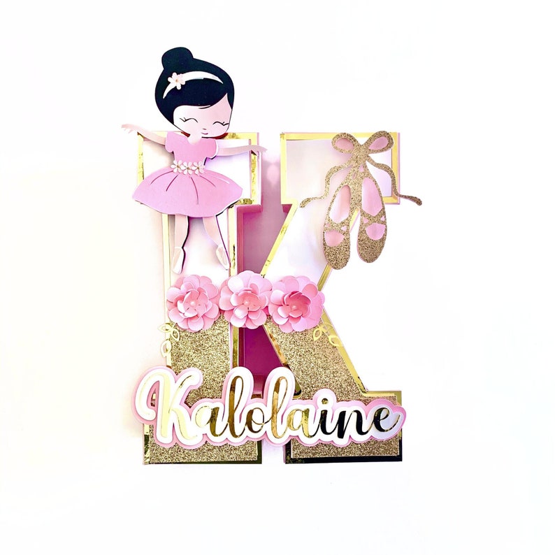Ballerina 3D Letters, Ballet Party Decor, Custom 3rd Birthday Ballet ...