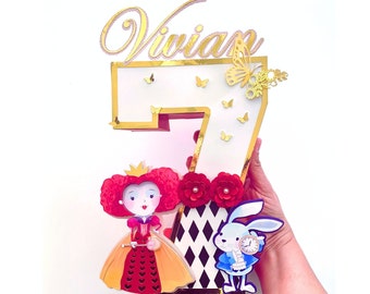 Lettere 3D della Regina di Cuori, Festa di Compleanno di Alice nel Paese delle Meraviglie
