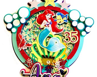 Taarttopper met Ariel-motief: Decoratie voor een verjaardagsfeest met de Kleine Zeemeermin