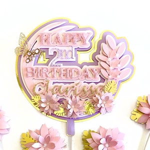 3d Butterfly cake topper,Butterfly Party Decor,Floral cake topper,Boho party,First birthday party,Butterfly 1st birthday,Butterflies