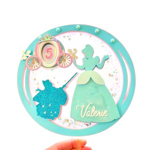 Adorno para tarta de Cenicienta, decoración para fiesta de cumpleaños con temática de princesas, adorno de Cenicienta, decoración para fiesta de princesas Disney, tema de cumpleaños de Cenicienta
