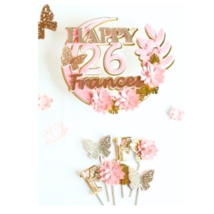 3d Butterfly theme cake topper,Boho party,Floral custom cake topper,Butterfly decoration,1st birthday party,Butterfly 1st birthday,Butterfly image 3