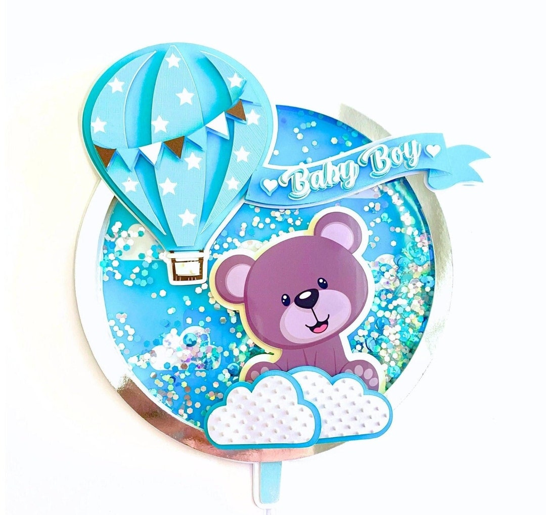 Teddy Bear Cake Topper: Boy Baby Shower Decoration - Etsy