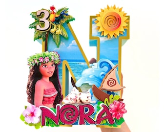 Moana Theme 3D Letters, Moana Birthday Party Decorations, Moana Custom Letters, Moana Party Supplies, Moana Party Decor