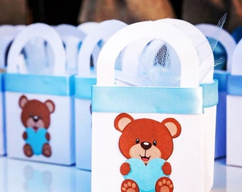 Teddy bear vintage favor boxes,teddy bear baby shower decor,Teddy party decoration,Teddy Bear theme Baby Shower
