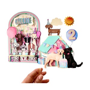 Personalisierter Welpe Kuchen Topper: Aquarell Hund Partydekoration