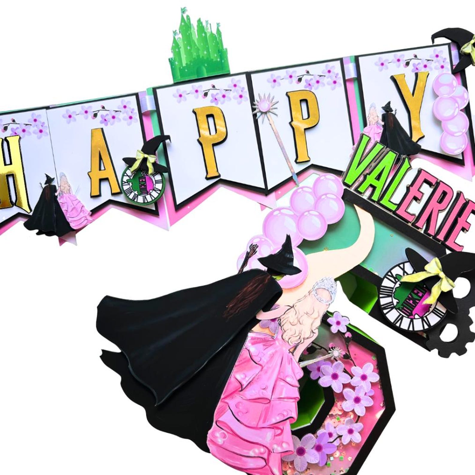 Wicked 3D Letters, Glinda and Elphaba Birthday Party Decoration, Pink ...