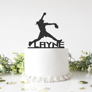Topper de pastel de lanzador de béisbol de softbol personalizable