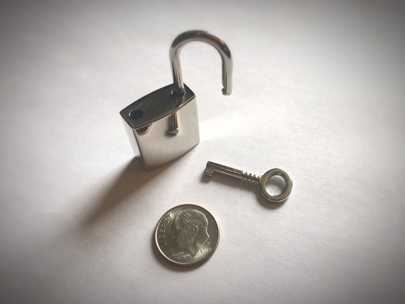 Silver Mini Padlock And Keys for Discreet Day Collar Necklace BDSM Collar DDLG or Submissive Collar