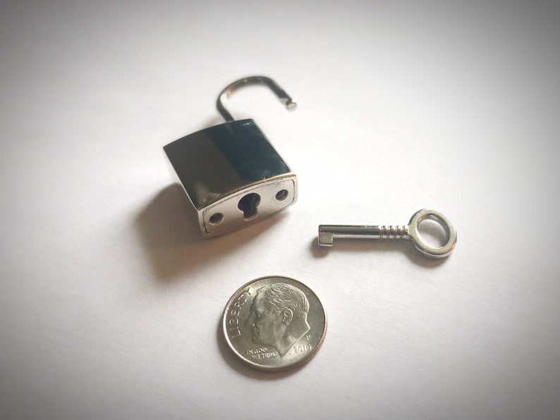 Silver Mini Padlock And Keys for Discreet Day Collar Necklace BDSM Collar DDLG or Submissive Collar
