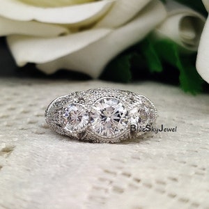 Cz 3 shop stone rings