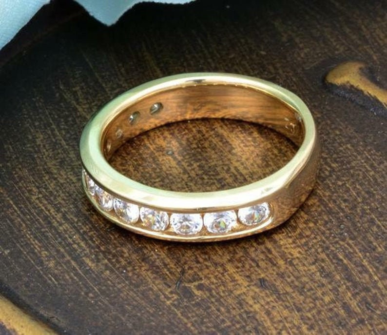 Half Eternity Band with Channel Setting/ Round Lab-Grown | Etsy