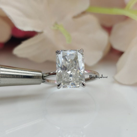 4 CT Radiant Cut Engagement Ring 11x9mm Radiant Cut Diamond - Etsy