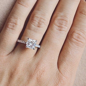 Ct Princess Cut (7 Mm) Man Made Diamond Solitaire Engagement