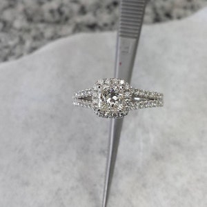 Princess cut Silver CZ ring, Just under 2 CT - carat - Engagement, womens silver