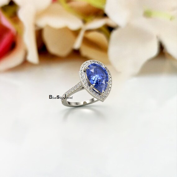 Buy Carat Pear Shaped Blue Sapphire Engagement Ring, September