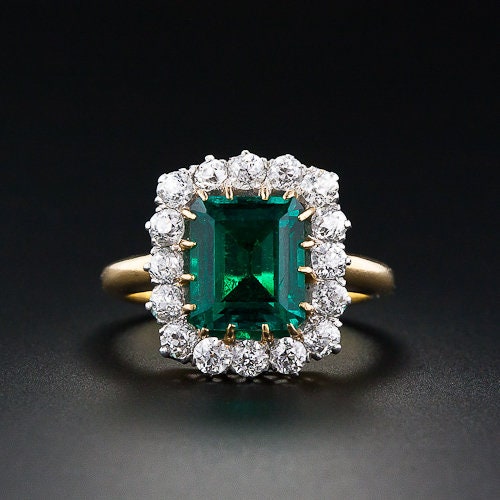 Emerald Ring 14K Gold Ring Green Gemstone Engagement Ring | Etsy