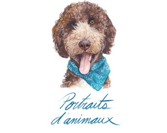 Custom pet portraits, hand painted