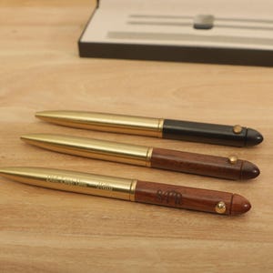 Stylo gel personnalisé, stylo en bois avec baril en alliage, stylos pour école d'hôtel, anniversaire, stylos réunion de patron, anniversaire, anniversaire, cadeau de remise des diplômes