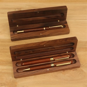 Personalisierter Hochzeitsstift, Gravurstift aus Holz, Walnussstift mit Box, Geburtstagsgeschenk für Ehemann, Vatertagsgeschenk