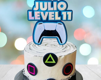 Personalized Gamer Cake Topper: Video Game Controller Birthday Party Decor