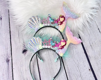 Mermaid Crown for girls, Mermaid Birthday Party, Little Mermaid tiara, mermaid Crown, Mermaid Headband, princess mermaid crown, mermaid tail