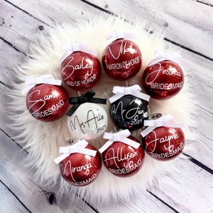 Personalized Wedding ornament, Mr&Mrs ornament, Married Christmas Ornament, bridal party ornament, wedding procession ornaments, fiancé