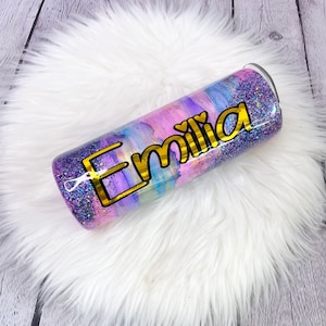 Epoxy Glitter Tumbler, Personalized resin tumbler, chunky glitter resin tumbler, Ombré Stainless Glitter Tumbler, Epoxy Sealed tumbler
