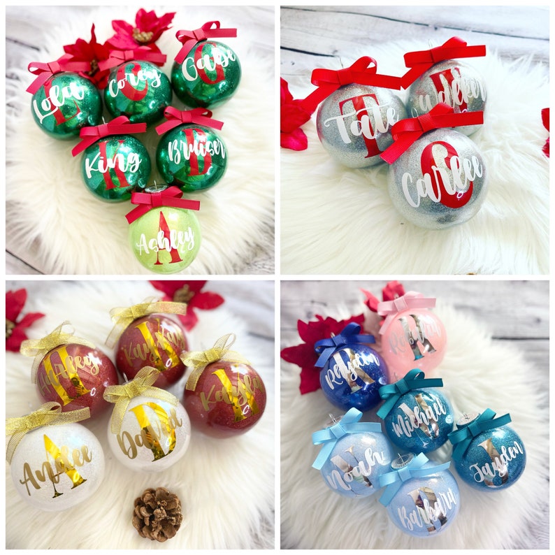 Monogramam Christmas Ornaments Name Ornaments Christmas Etsy