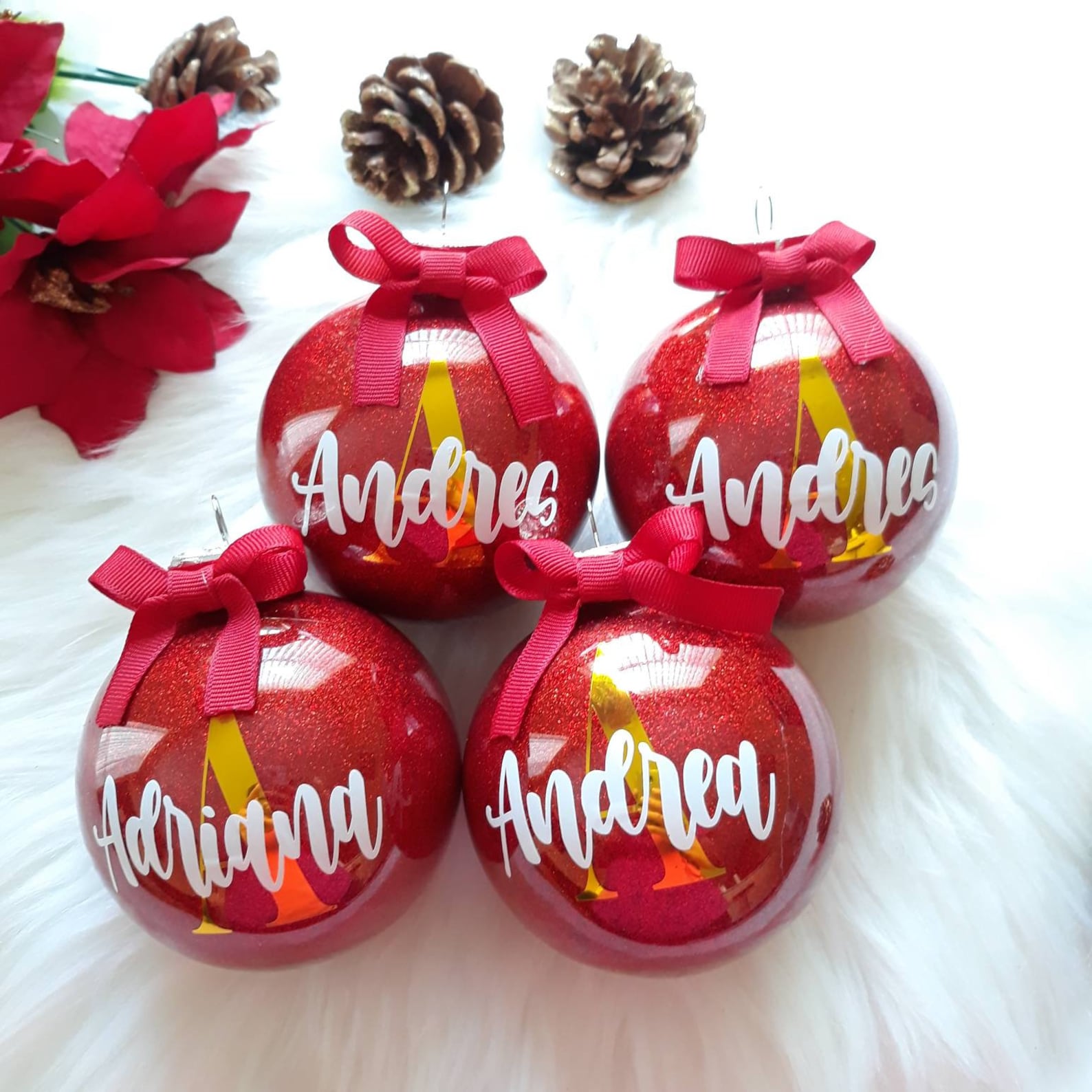 Personalized Christmas Ornaments Name Ornaments Christmas Etsy