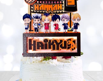 Personalized Volleyball Club cake topper, Custom Cake Topper, Anime Birthday Party, Volleyball Anime Centerpiece, Volley Cake Topper.