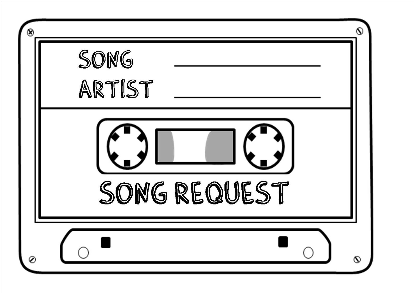 Wedding Song Request Cards Cassette Shape A7 Size Etsy