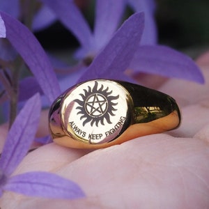 Anti-possession symbols Always keep fighting stainless steel ring 3 colors can choose-personaliztion available