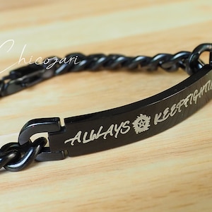 Zawsze walcz ze stalową bransoletą z łańcuszkiem - możesz wybrać kolor i rozmiar