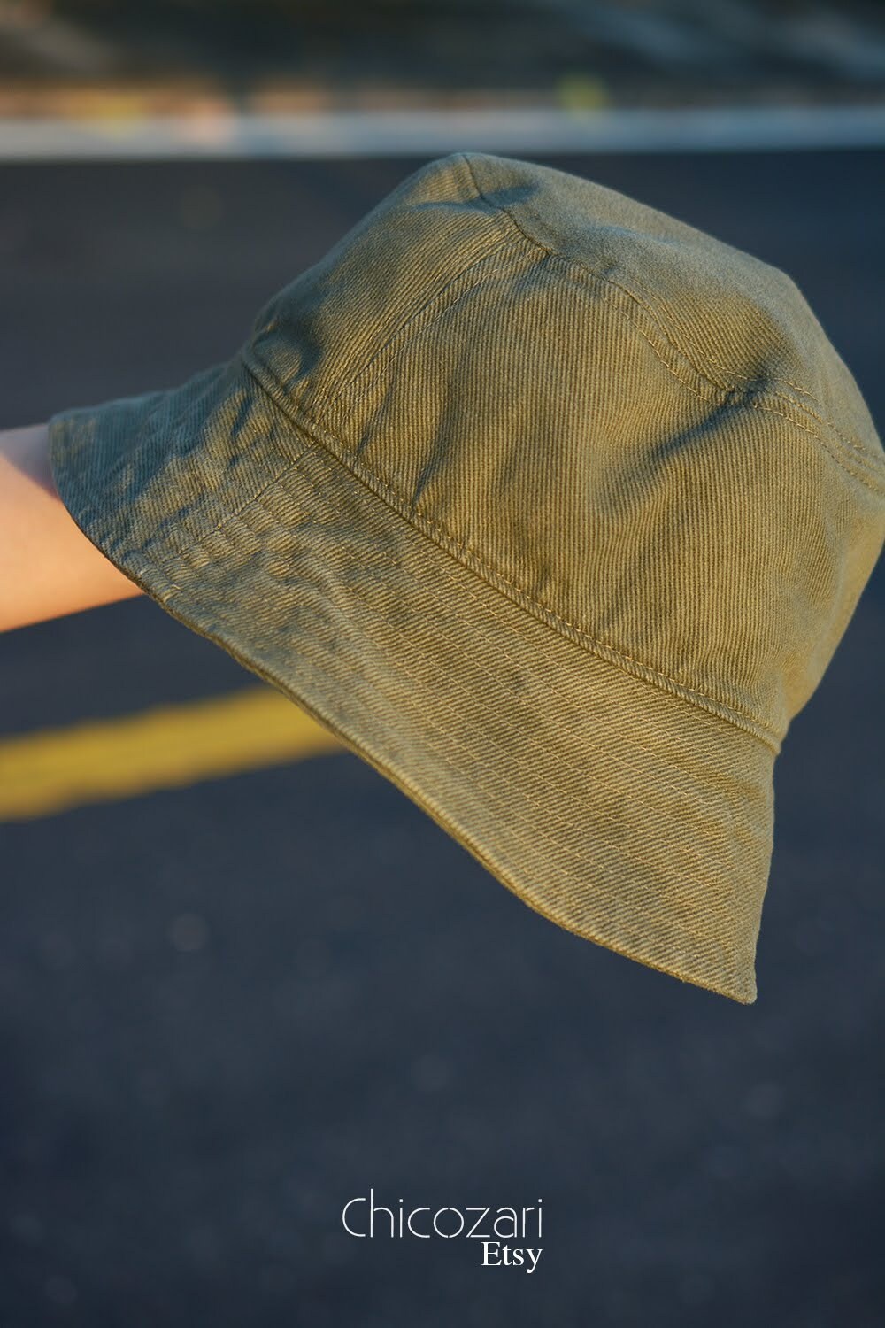 Olive Green Bucket Hat HQ Thick Fabric Etsy