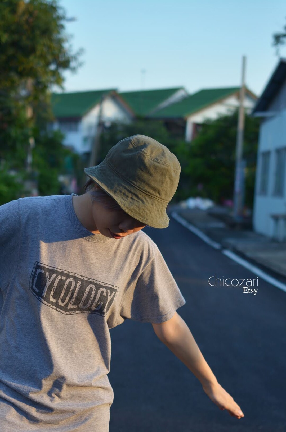 ★VARZAR★ Striped Paper Bucket Hat Green Stripe paper bucket hat Green - VARZAR | 60% - Asian Fashion