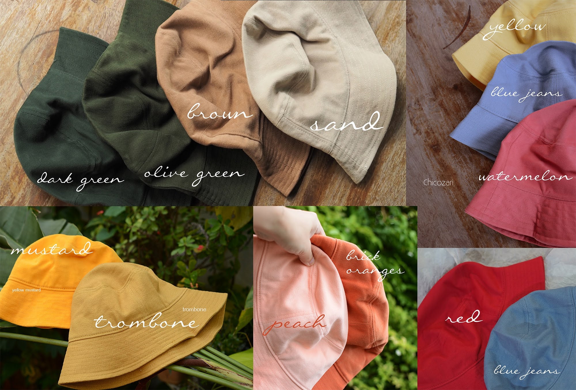 Olive Green Bucket Hat HQ Thick Fabric Etsy