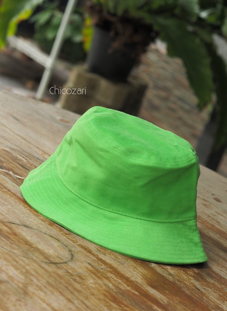 Light green Bucket Hat HQ thick fabric Etsy