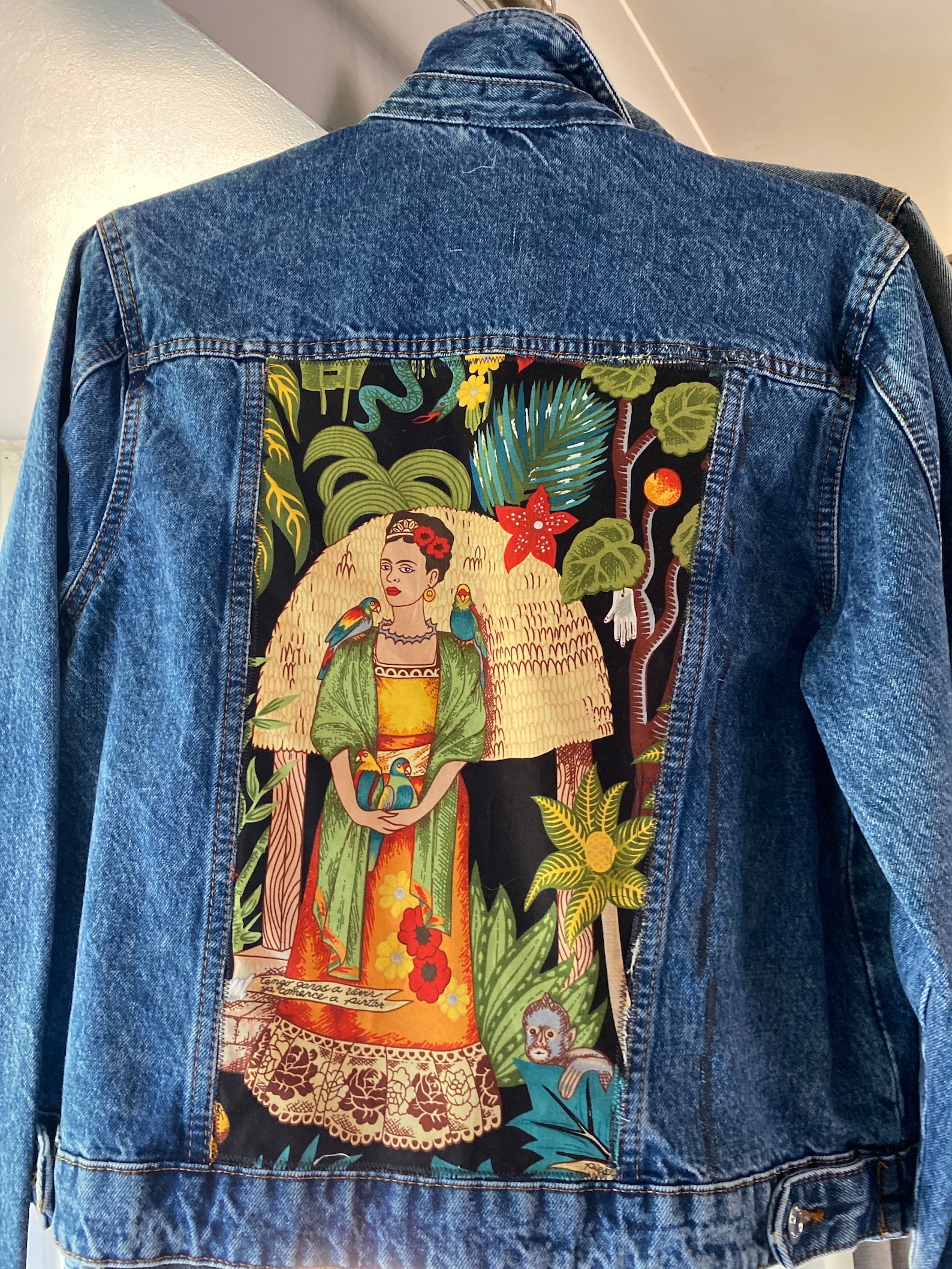Reworked Frida Kahlo Custom Denim Jacket - Etsy