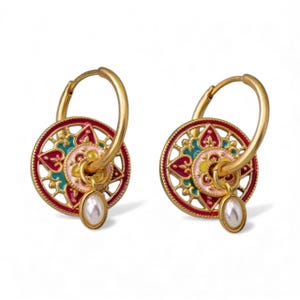 Enamel Hoop Earrings: Pearl Drop, Mix & Match