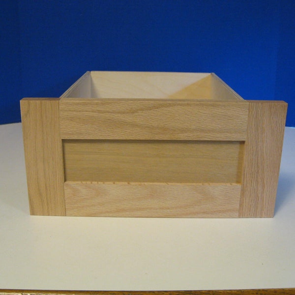 1 Unfinished Oak (or Paint Grade) Shaker Drawer Front with Box **Also Custom Sizes**